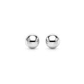 14K White Gold Spherical Stud Earrings – 3mm Solid Gold Ball Studs