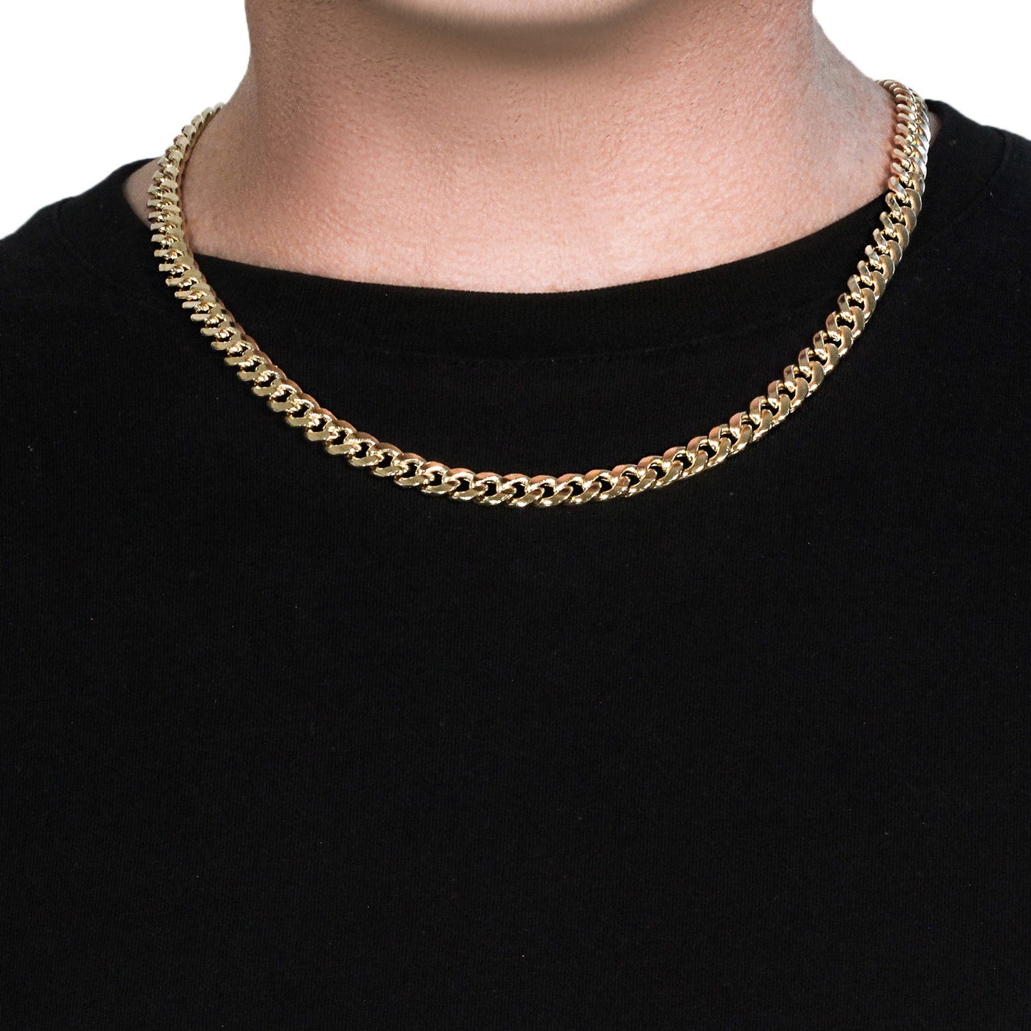 10K Yellow Gold Light Miami Cuban Chain Necklace (8.00mm) – True Pure Gold