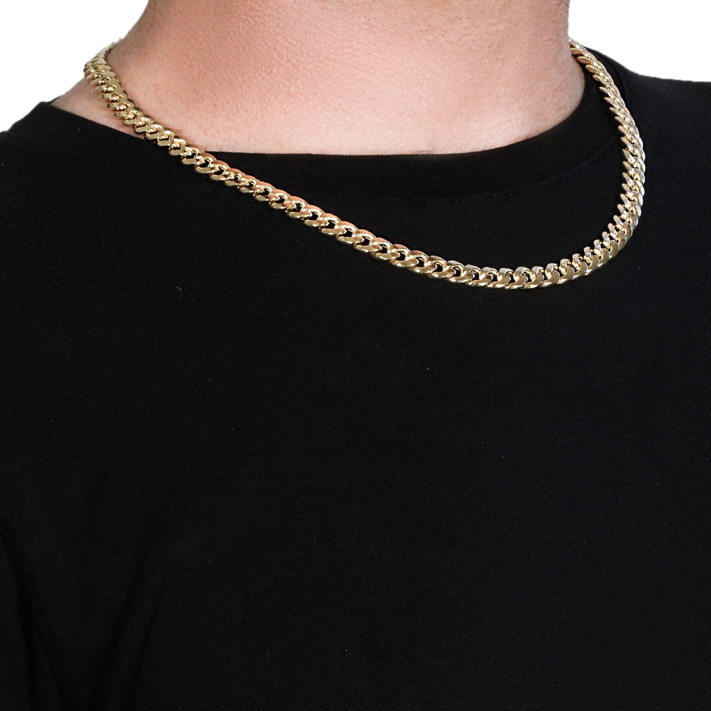 10K Yellow Gold Light Miami Cuban Chain Necklace (8.00mm) – True Pure Gold