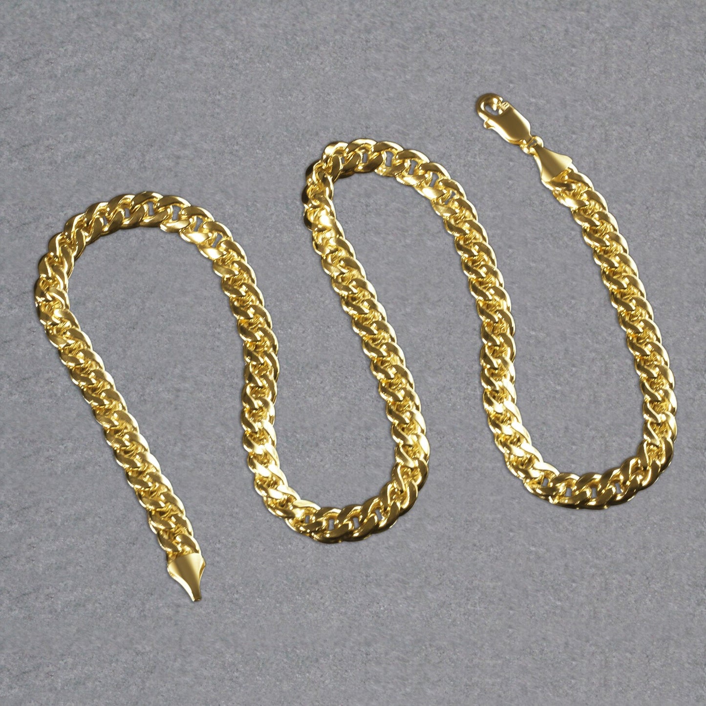 10K Yellow Gold Light Miami Cuban Chain Necklace (8.00mm) – True Pure Gold