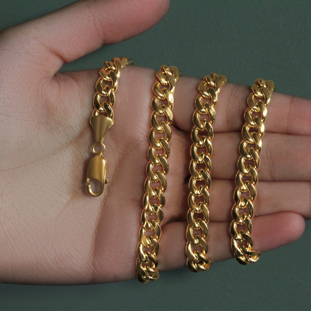 10K Yellow Gold Light Miami Cuban Chain Necklace (8.00mm) – True Pure Gold