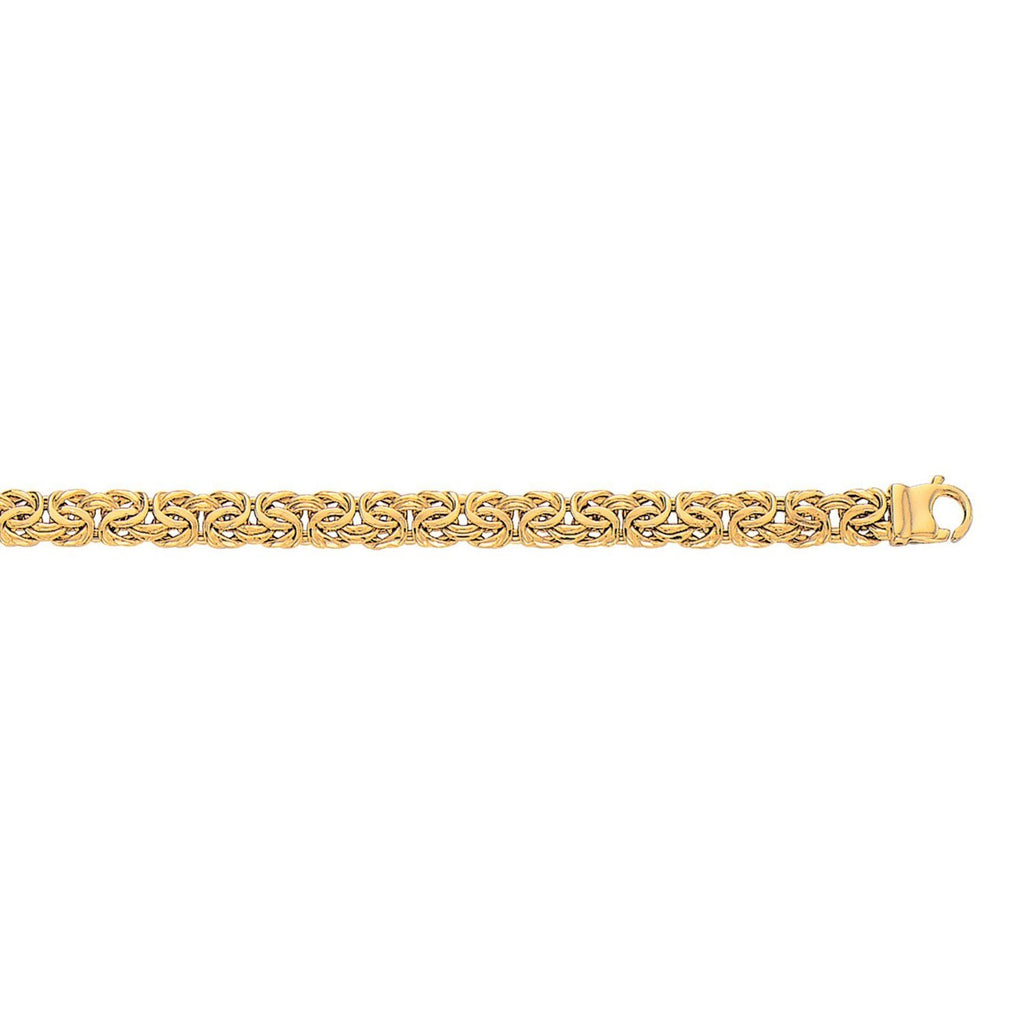 10K Yellow Gold Byzantine Design Chain Bracelet (7.00mm)