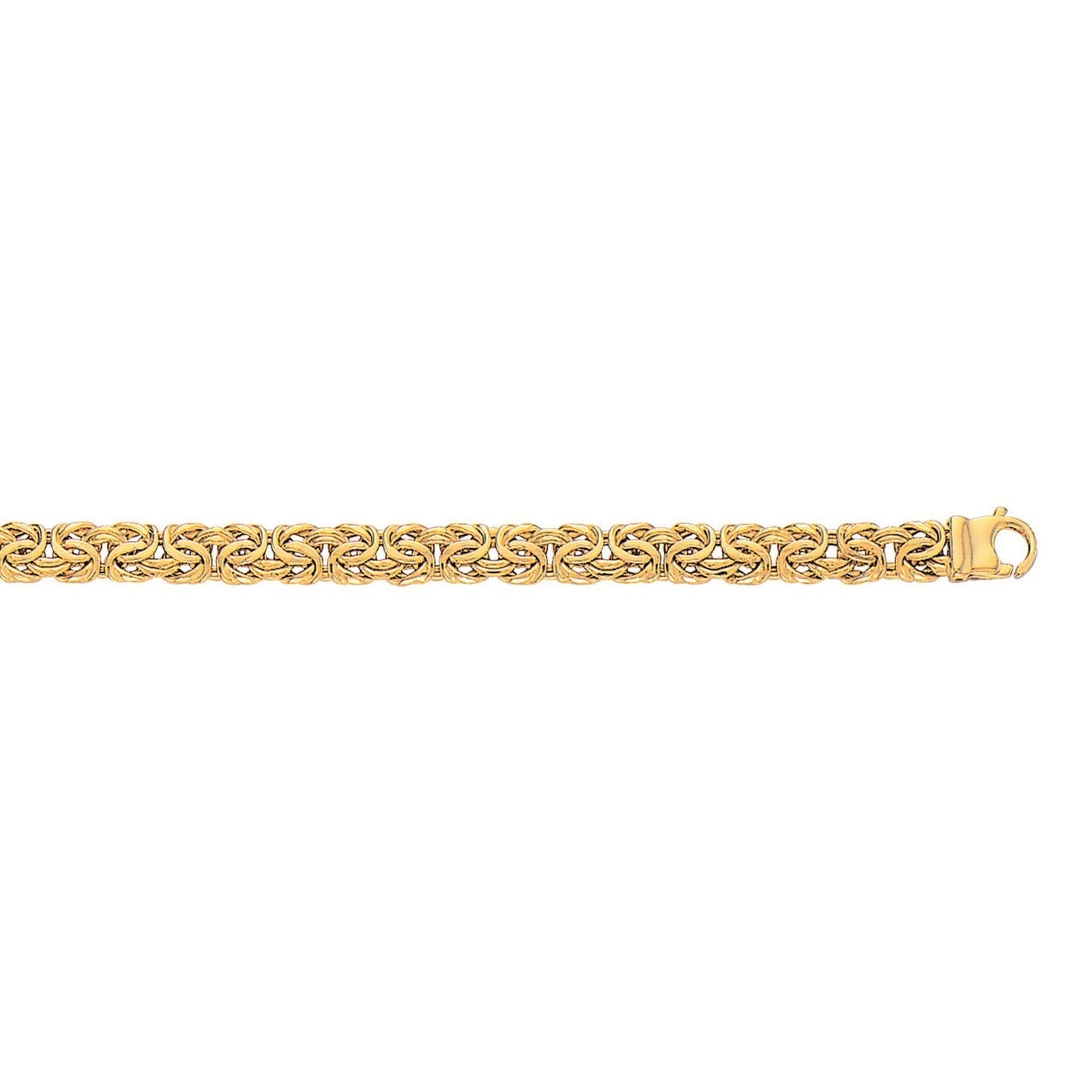 10K Yellow Gold Byzantine Design Chain Bracelet (7.00mm)