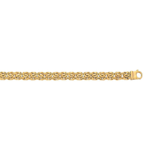 10K Yellow Gold Byzantine Design Chain Bracelet (7.00mm)