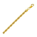 10K Yellow Gold Hollow Diamond Cut Rope Chain (5.00mm)