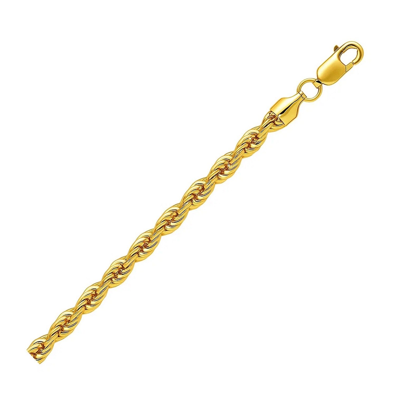 10K Yellow Gold Hollow Diamond Cut Rope Chain (5.00mm)