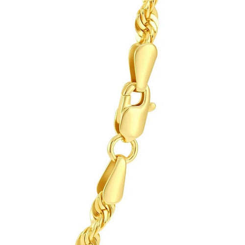 10K Yellow Gold Hollow Diamond Cut Rope Chain (5.00mm)
