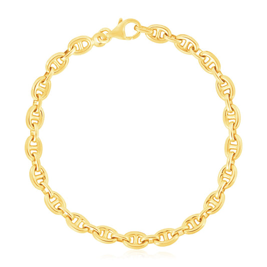 14k Yellow Gold High Polish Mariner Link Bracelet  (5.40 mm)