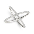 14k White Gold X Ring with 45 Diamonds (0.45 cttw)