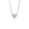 14k White Gold Diamond Heart Pendant Necklace