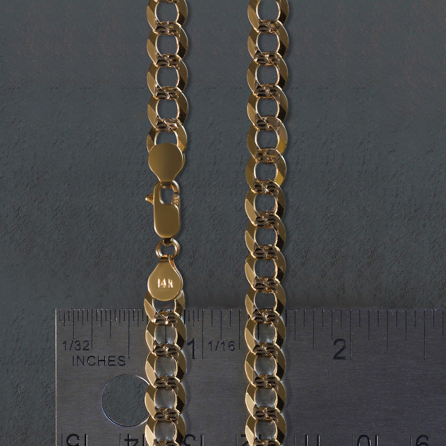 14K Two Tone Gold Pavé Curb Chain (4.60mm)