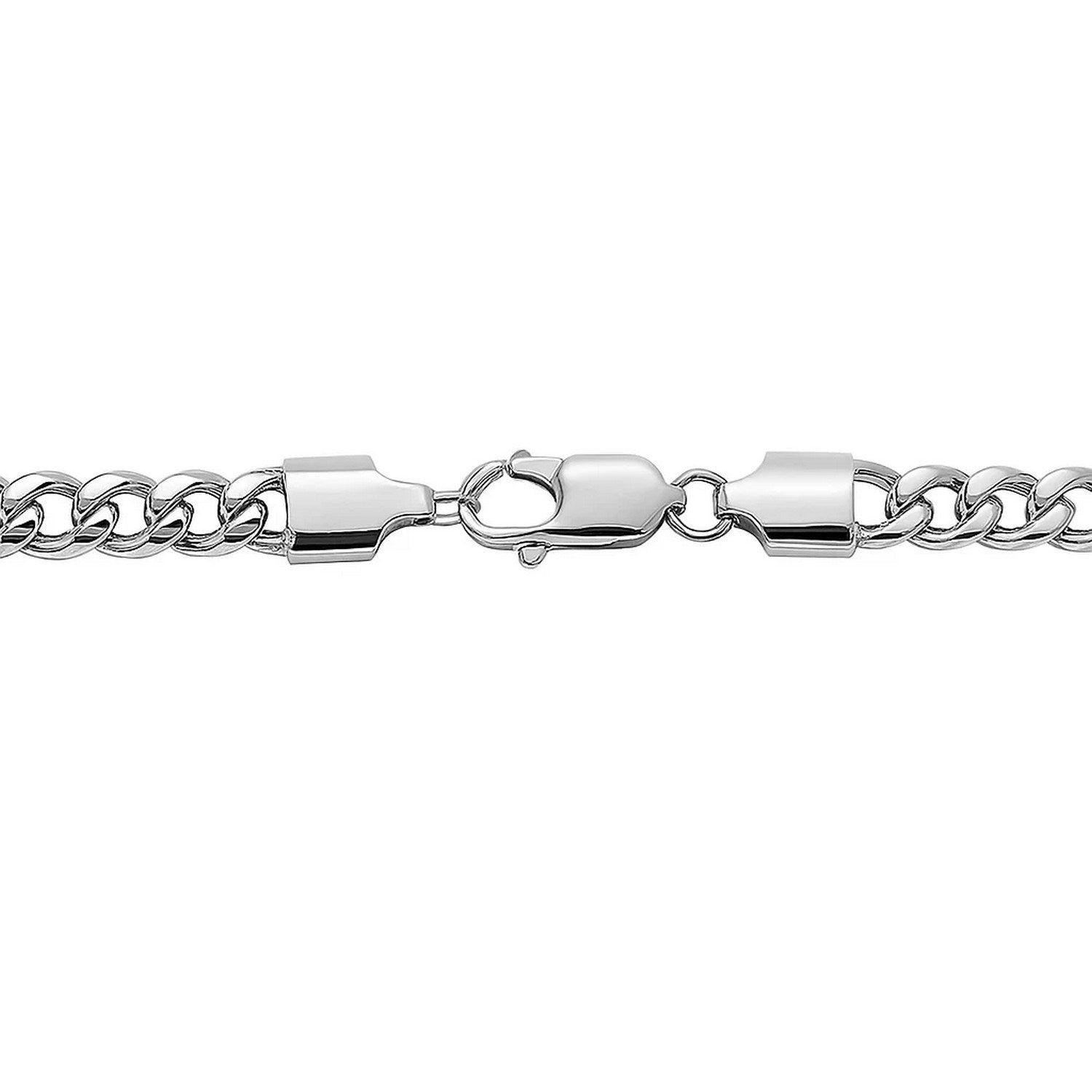 14K White Gold Miami Cuban Semi Solid Chain (5.50mm)