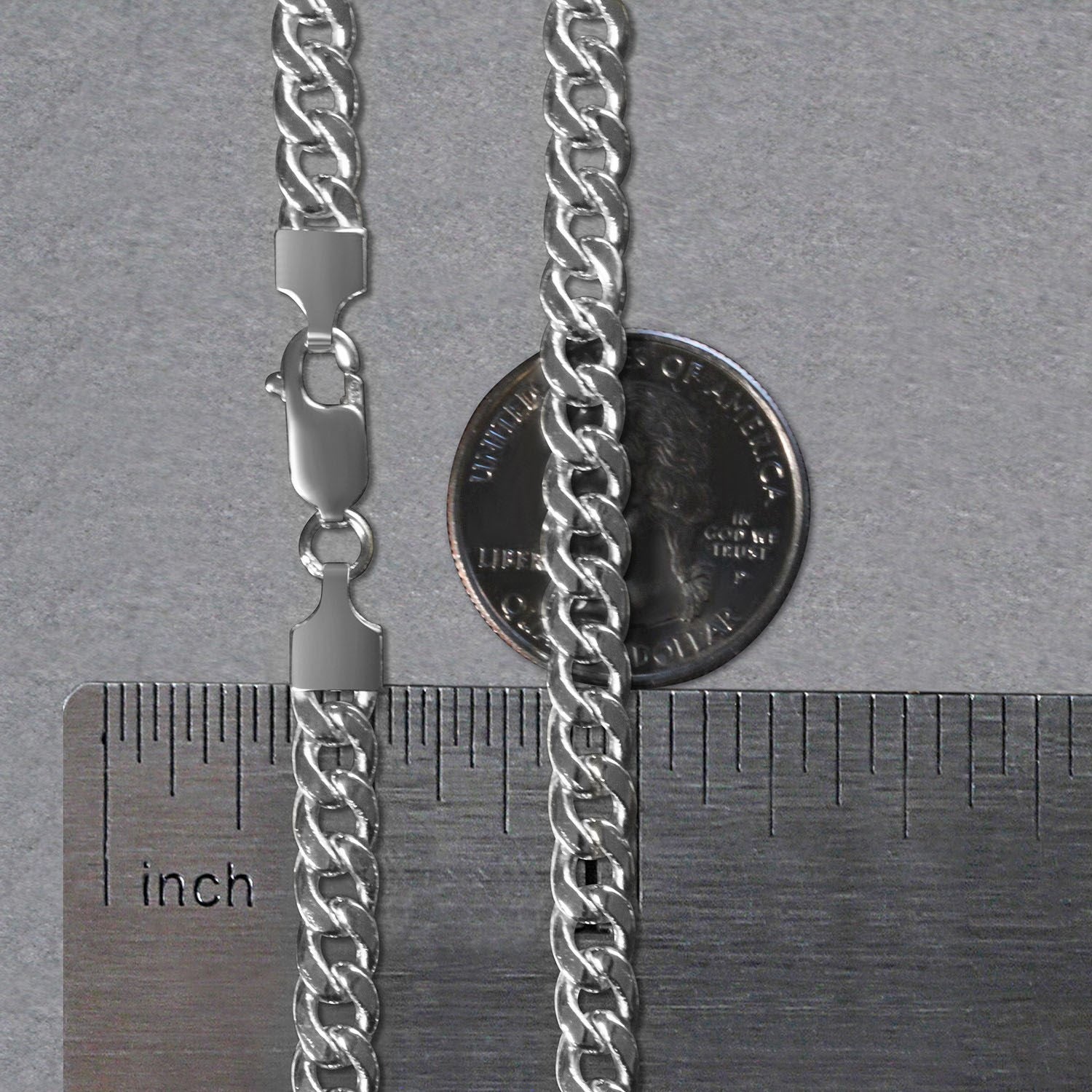 14K White Gold Miami Cuban Semi Solid Chain (5.50mm)