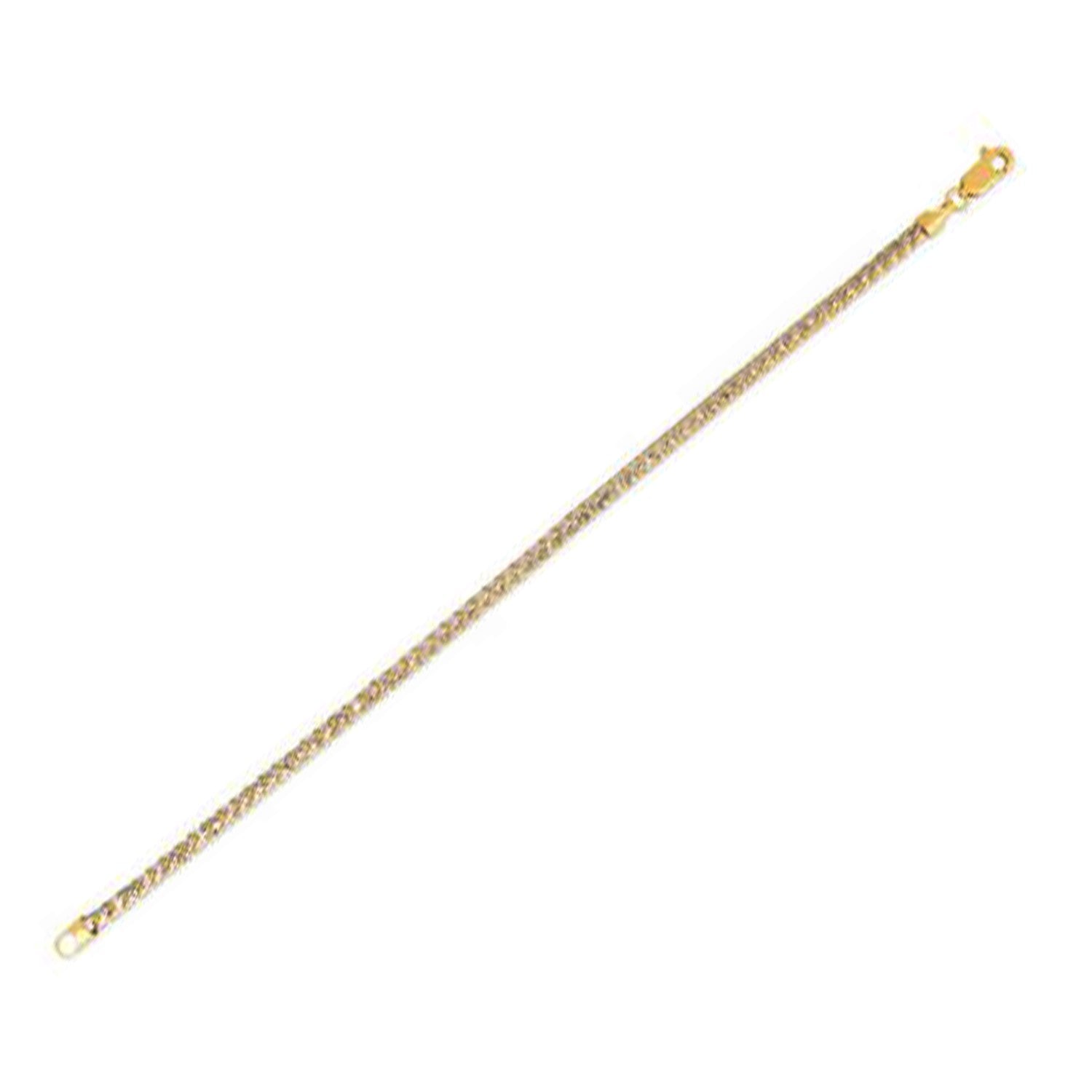 14K Yellow Gold Round Pavé Franco Chain Necklace (3.15mm)