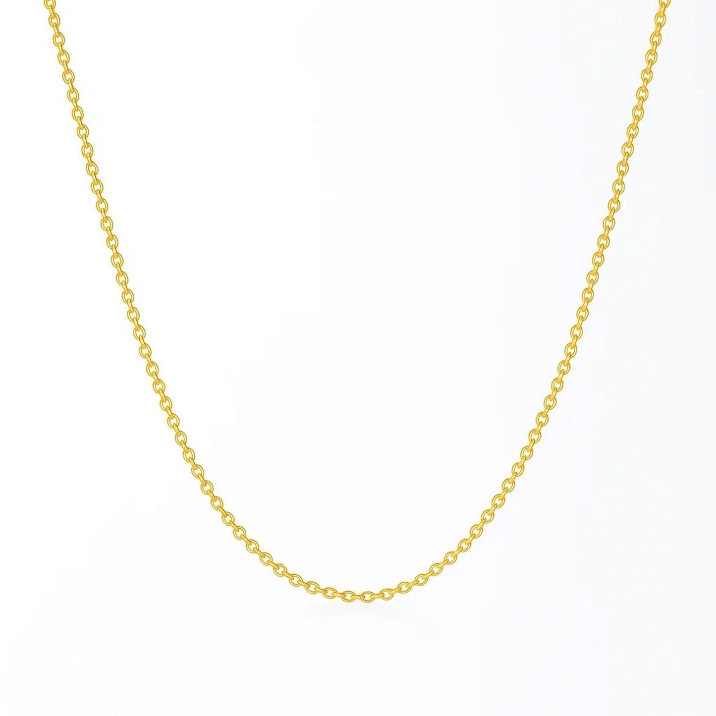 14k Yellow Gold Round Cable Link Chain (1.30 mm)