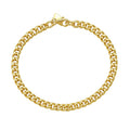 14K Yellow Gold Petite Faceted Cuban Link Chain Bracelet (4.50mm)