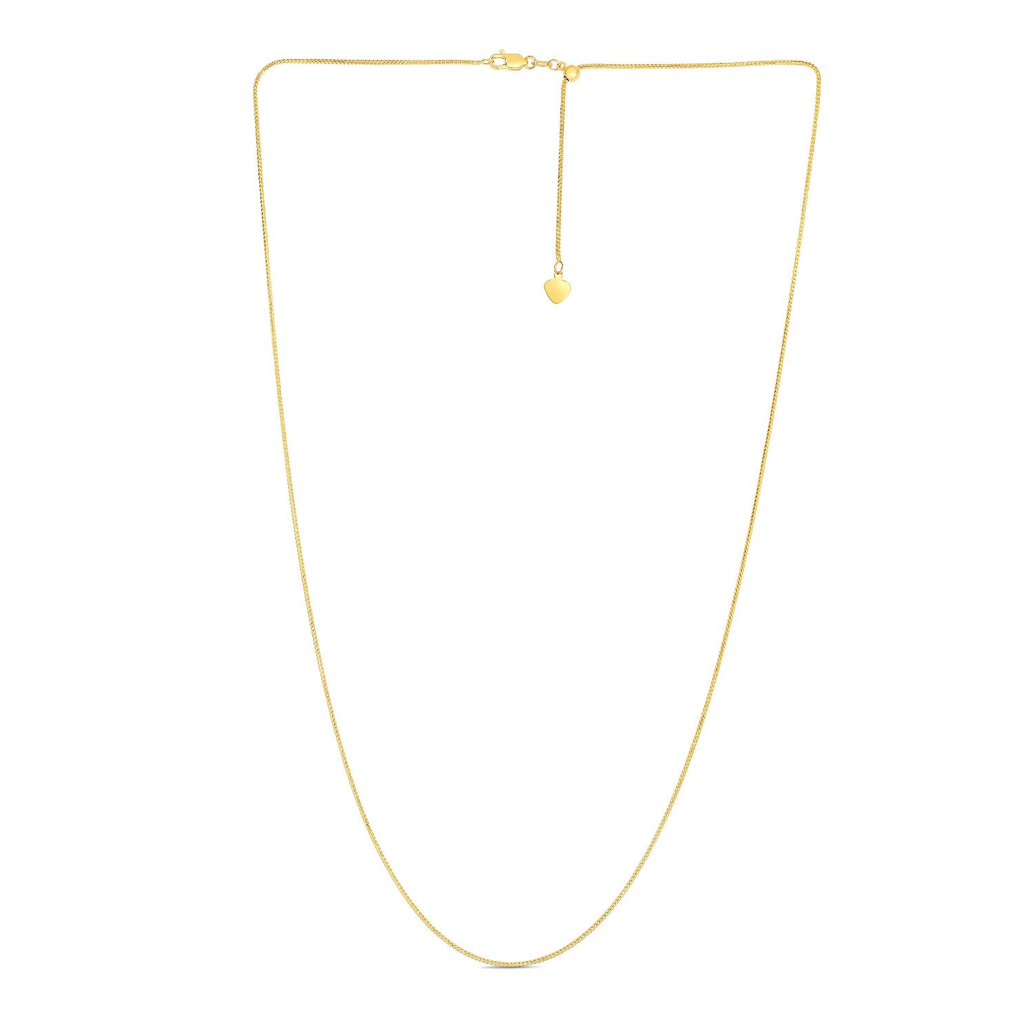 14K Yellow Gold Adjustable Franco Chain Necklace (1.00mm)