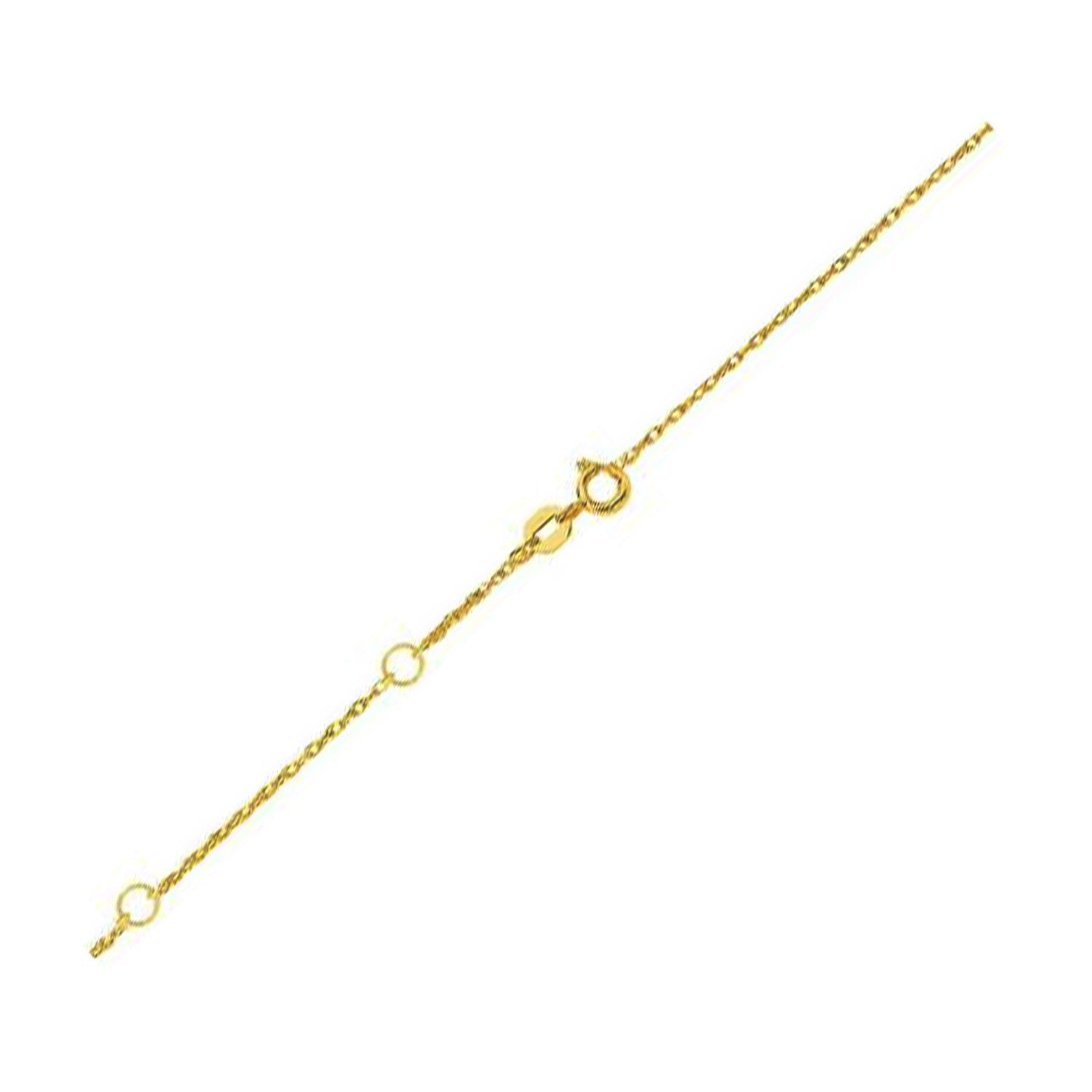 Double Extendable Rope Chain in 14K Yellow Gold (0.85mm)