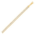 14K Two Tone Gold Pavé Curb Chain (5.70mm)