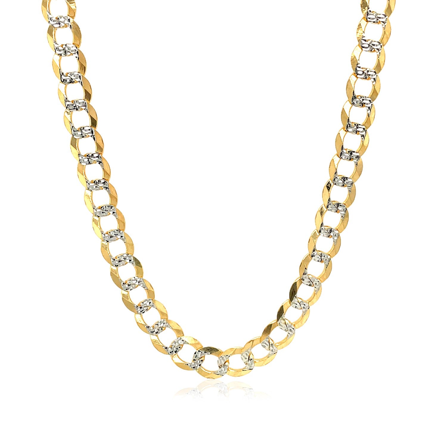 14K Two Tone Gold Pavé Curb Chain (5.70mm)