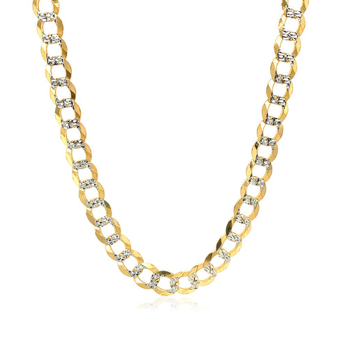 14K Two Tone Gold Pavé Curb Chain (5.70mm)