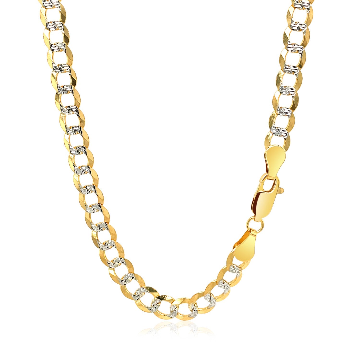 14K Two Tone Gold Pavé Curb Chain (5.70mm)