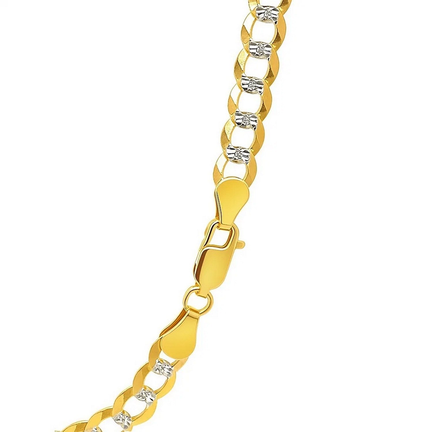 14K Two Tone Gold Pavé Curb Chain (5.70mm)