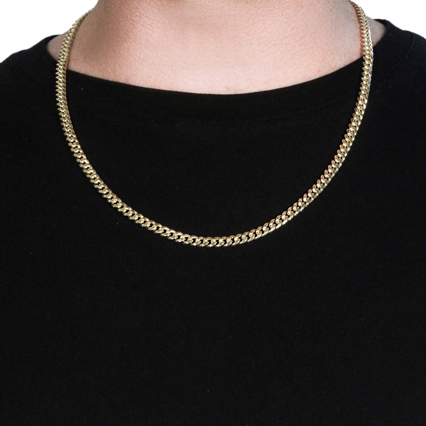 10K Yellow Gold Semi Solid Miami Cuban Chain Necklace (5.00mm) – True Pure Gold