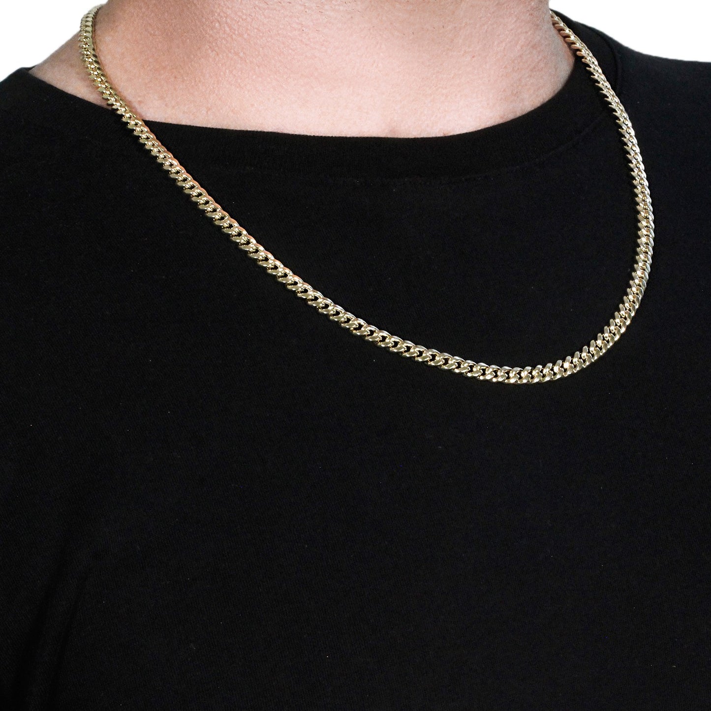 10K Yellow Gold Semi Solid Miami Cuban Chain Necklace (5.00mm) – True Pure Gold