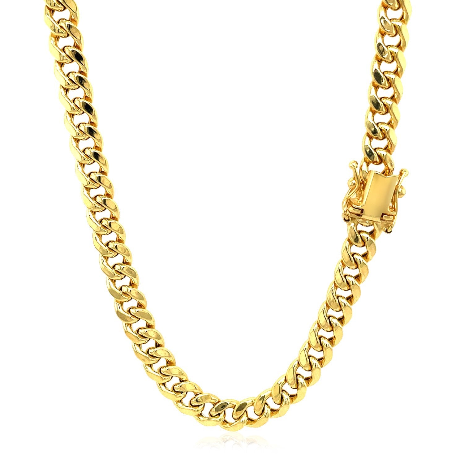 10K Yellow Gold Semi Solid Miami Cuban Chain Necklace (5.00mm) – True Pure Gold