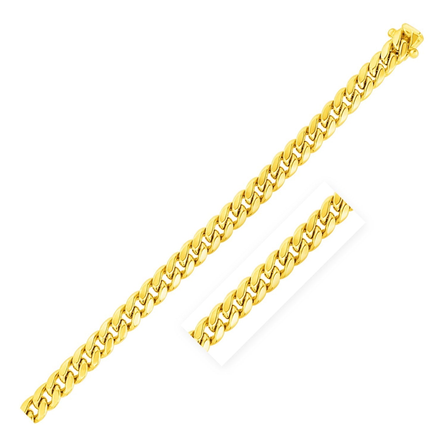 10K Yellow Gold Semi Solid Miami Cuban Chain Necklace (6.60mm) – True Pure Gold