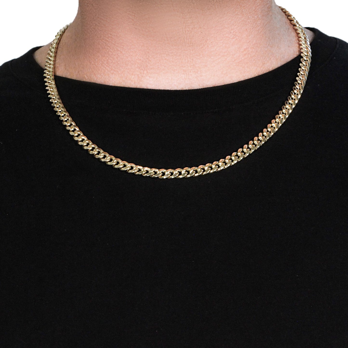 10K Yellow Gold Semi Solid Miami Cuban Chain Necklace (6.60mm) – True Pure Gold