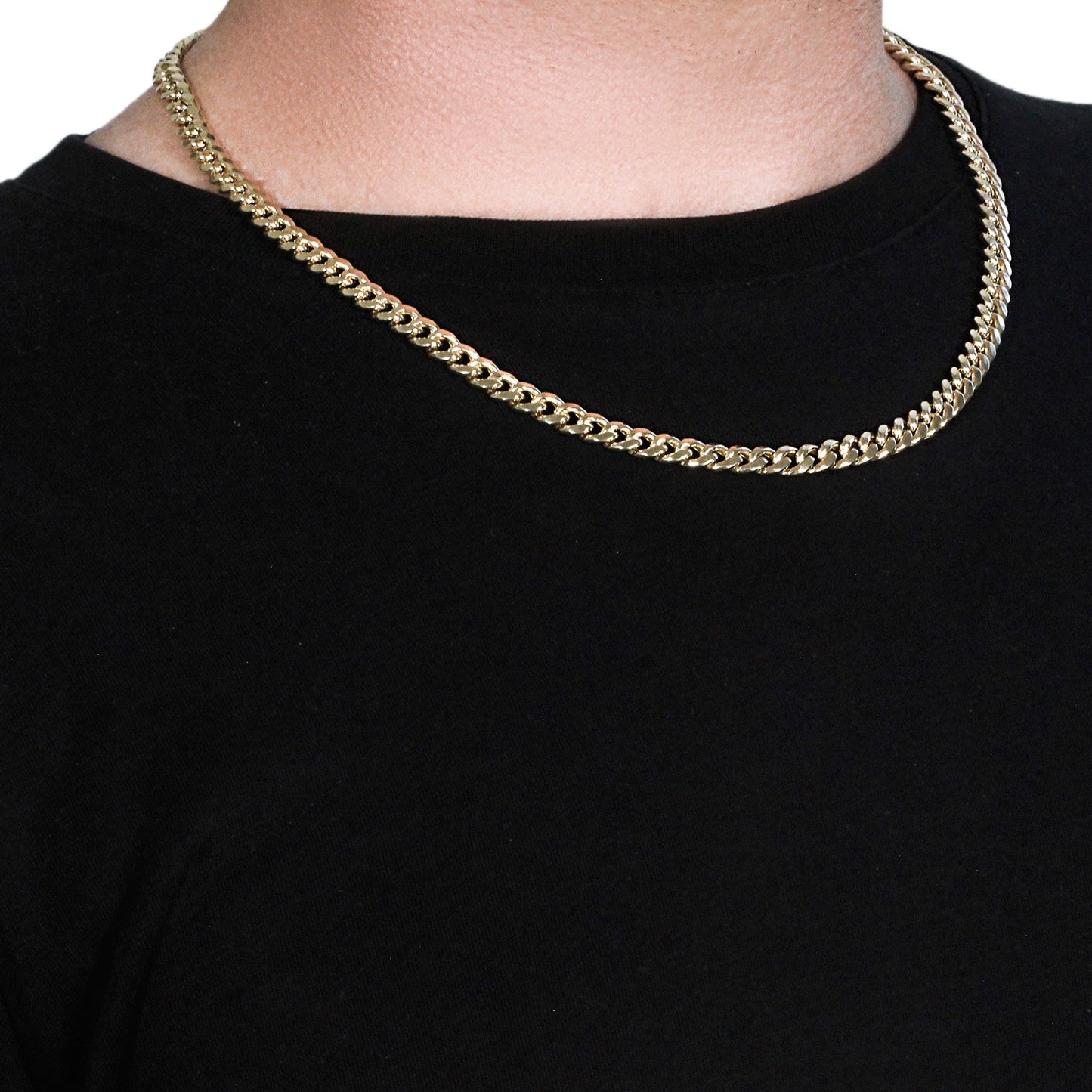 10K Yellow Gold Semi Solid Miami Cuban Chain Necklace (6.60mm) – True Pure Gold