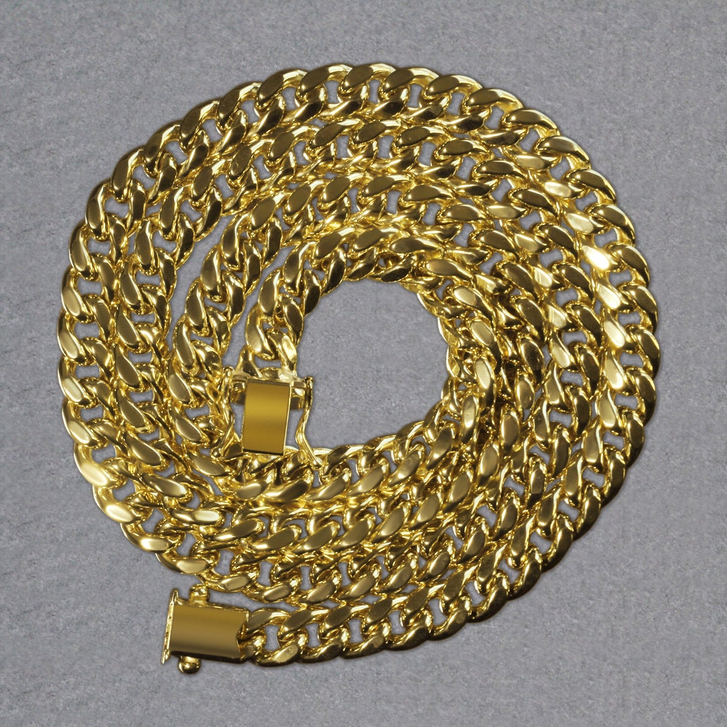 10K Yellow Gold Semi Solid Miami Cuban Chain Necklace (6.60mm) – True Pure Gold