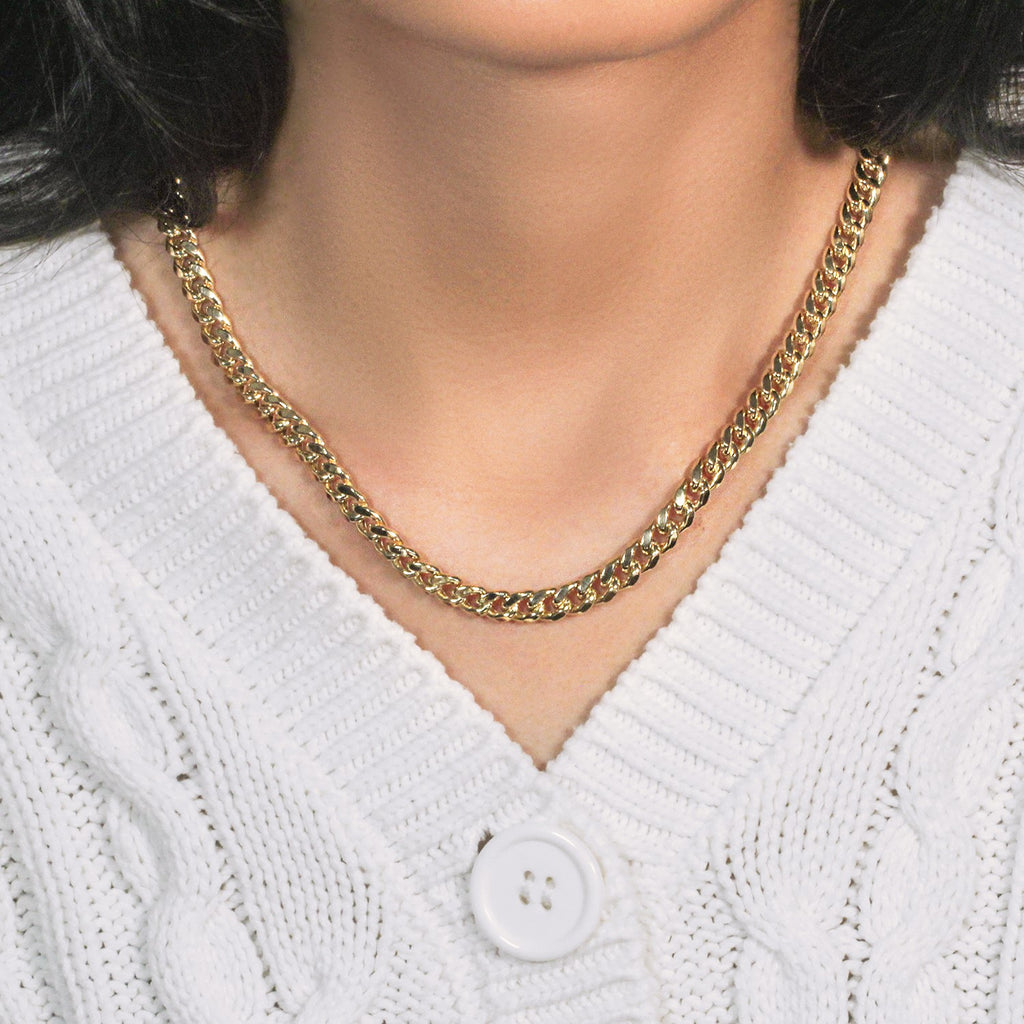 10K Yellow Gold Semi Solid Miami Cuban Chain Necklace (6.60mm) – True Pure Gold