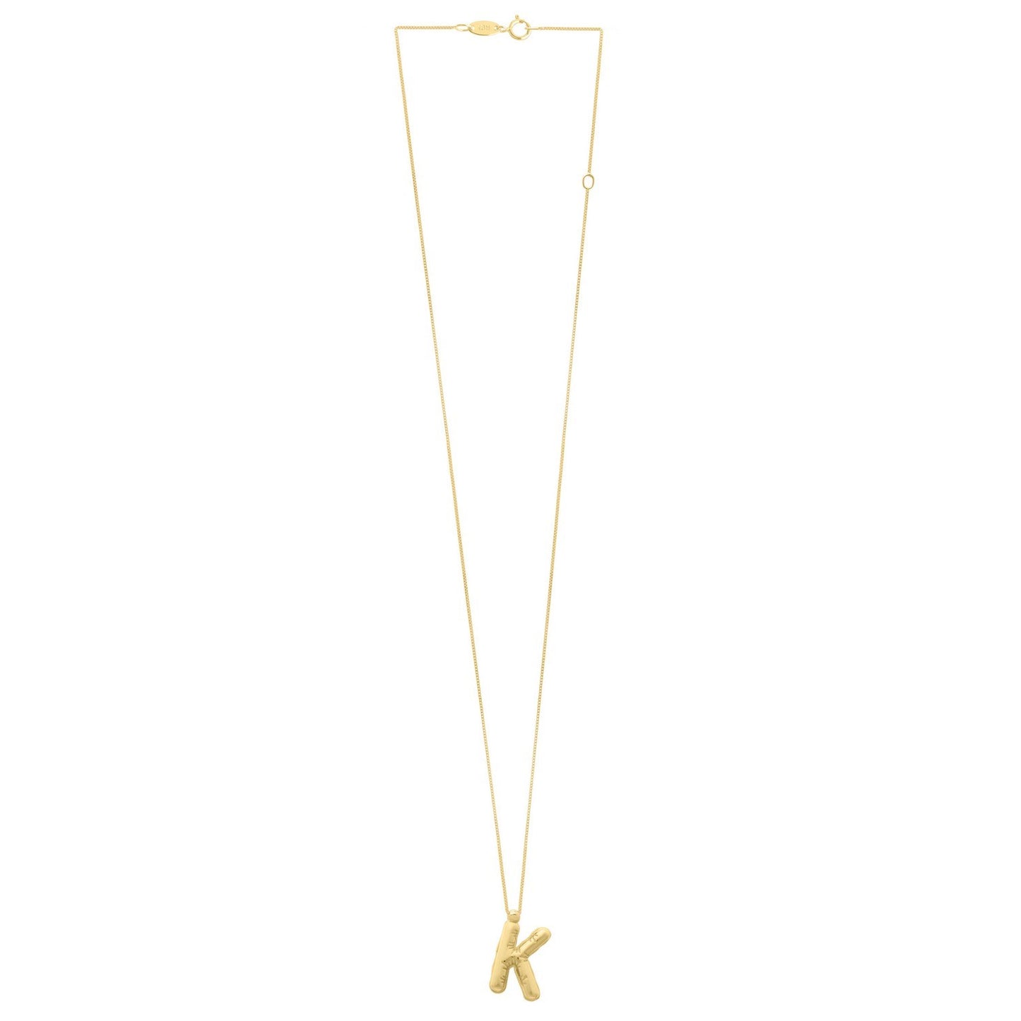 14K Yellow Gold Helium Initial K Pendant
