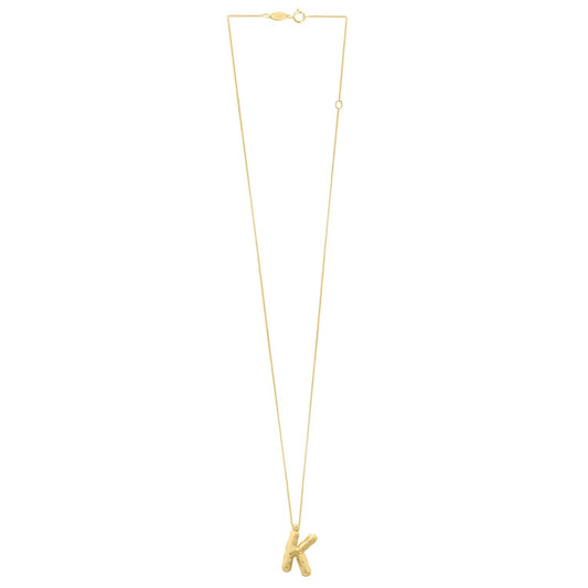 14K Yellow Gold Helium Initial K Pendant