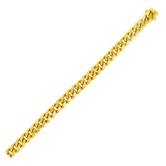 14K Yellow Gold Semi Solid Miami Cuban Chain Necklace (6.10mm) – True Pure Gold