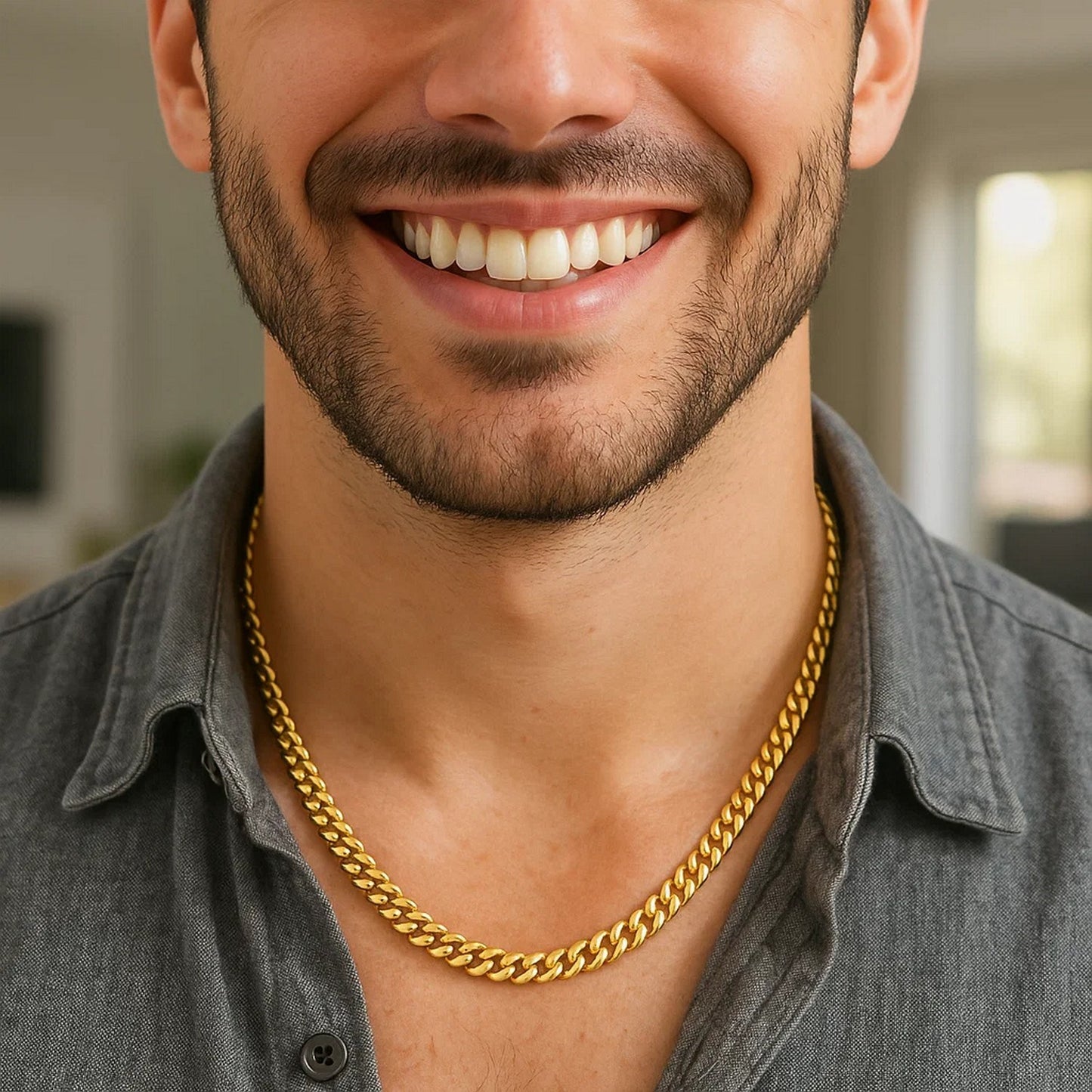 14K Yellow Gold Semi Solid Miami Cuban Chain Necklace (6.10mm) – True Pure Gold