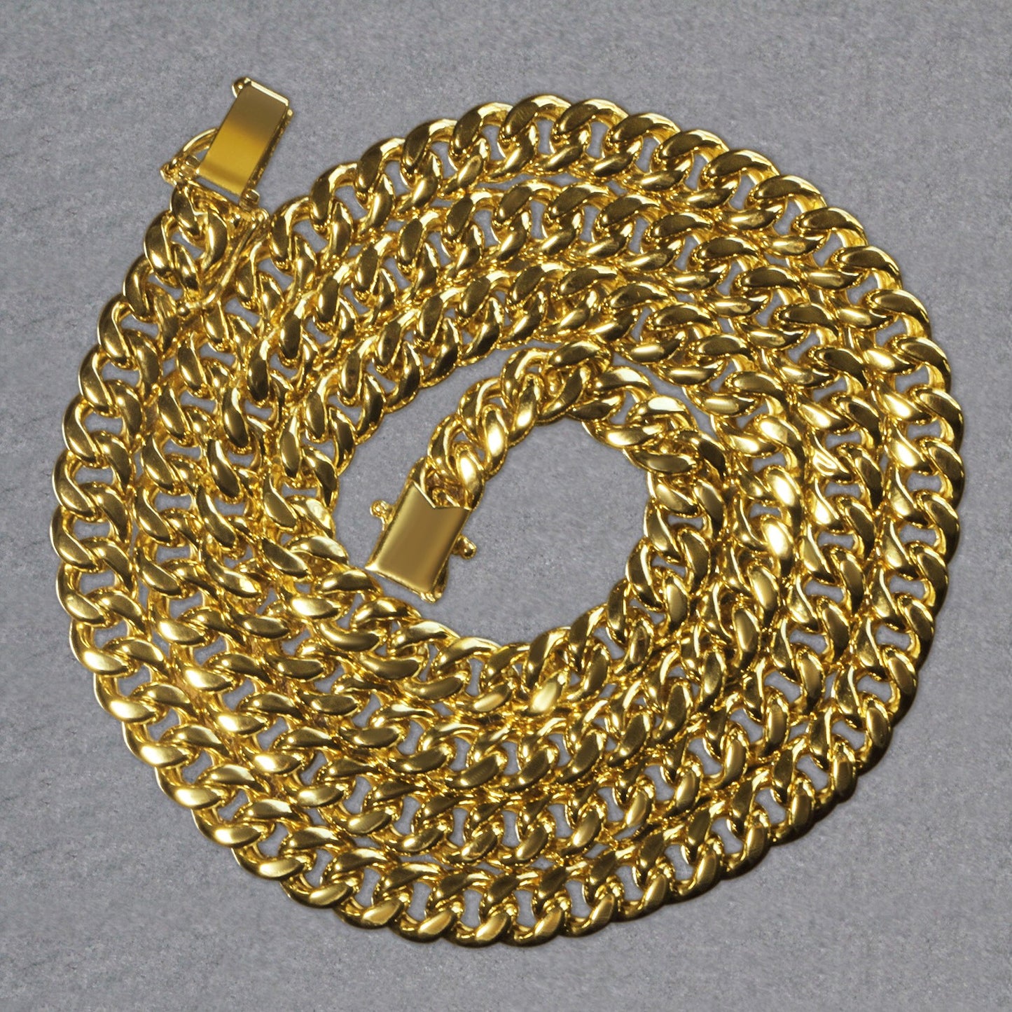 14K Yellow Gold Semi Solid Miami Cuban Chain Necklace (6.10mm) – True Pure Gold