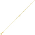 14K Yellow Gold Women's Mini Initial M Bracelet – 7 Inches – 14K Gold