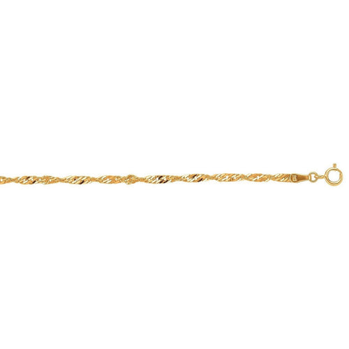 10k Yellow Gold Singapore Bracelet (2.20 mm)