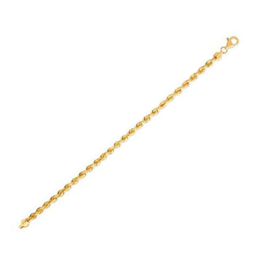 14K Yellow Gold Light Rope Chain Necklace (4.30mm)