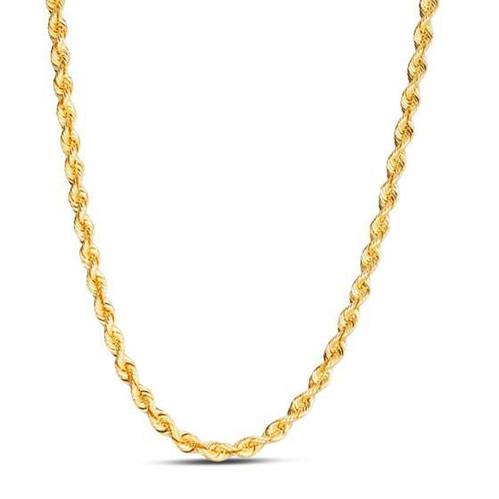 14K Yellow Gold Light Rope Chain Necklace (4.30mm)