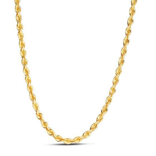14K Yellow Gold Light Rope Chain Necklace (4.30mm)