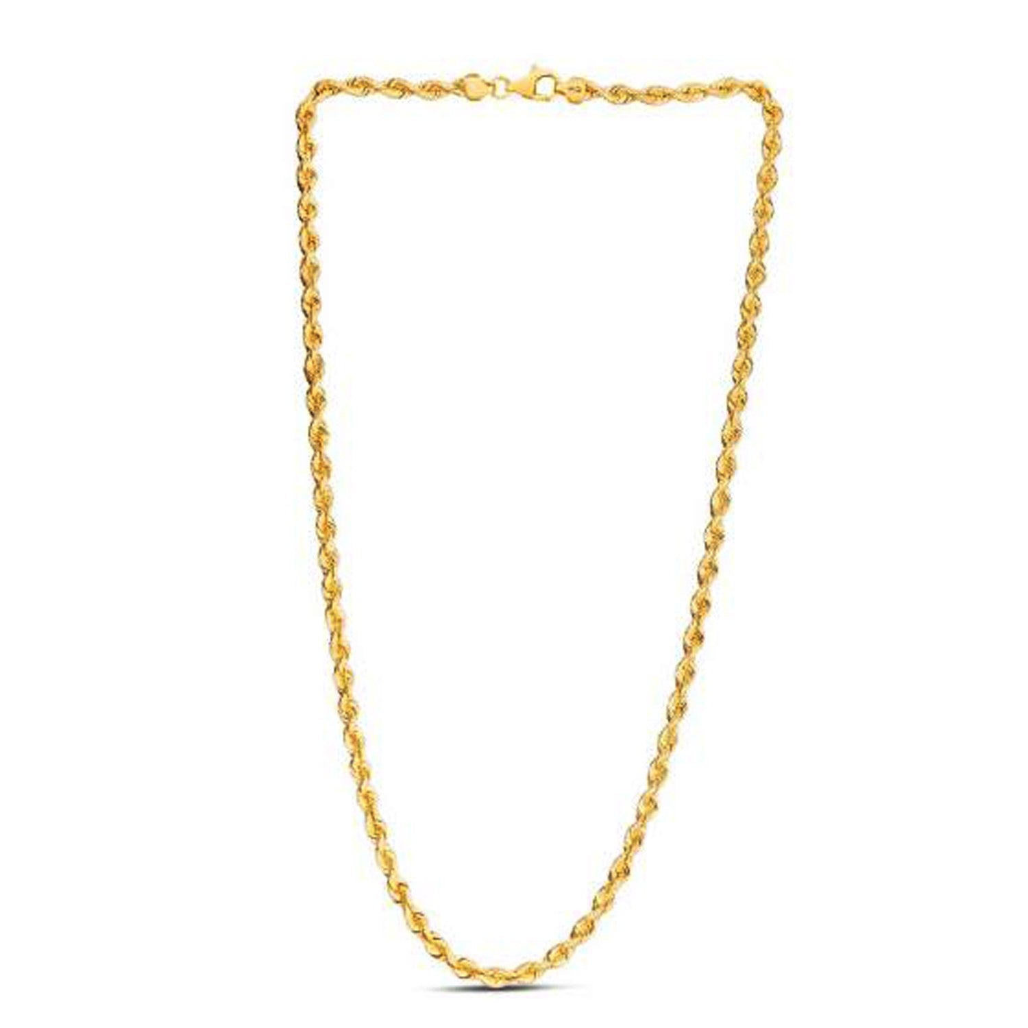 14K Yellow Gold Light Rope Chain Necklace (4.30mm)