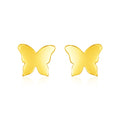 14k Yellow Gold Polished Butterfly Post Earrings