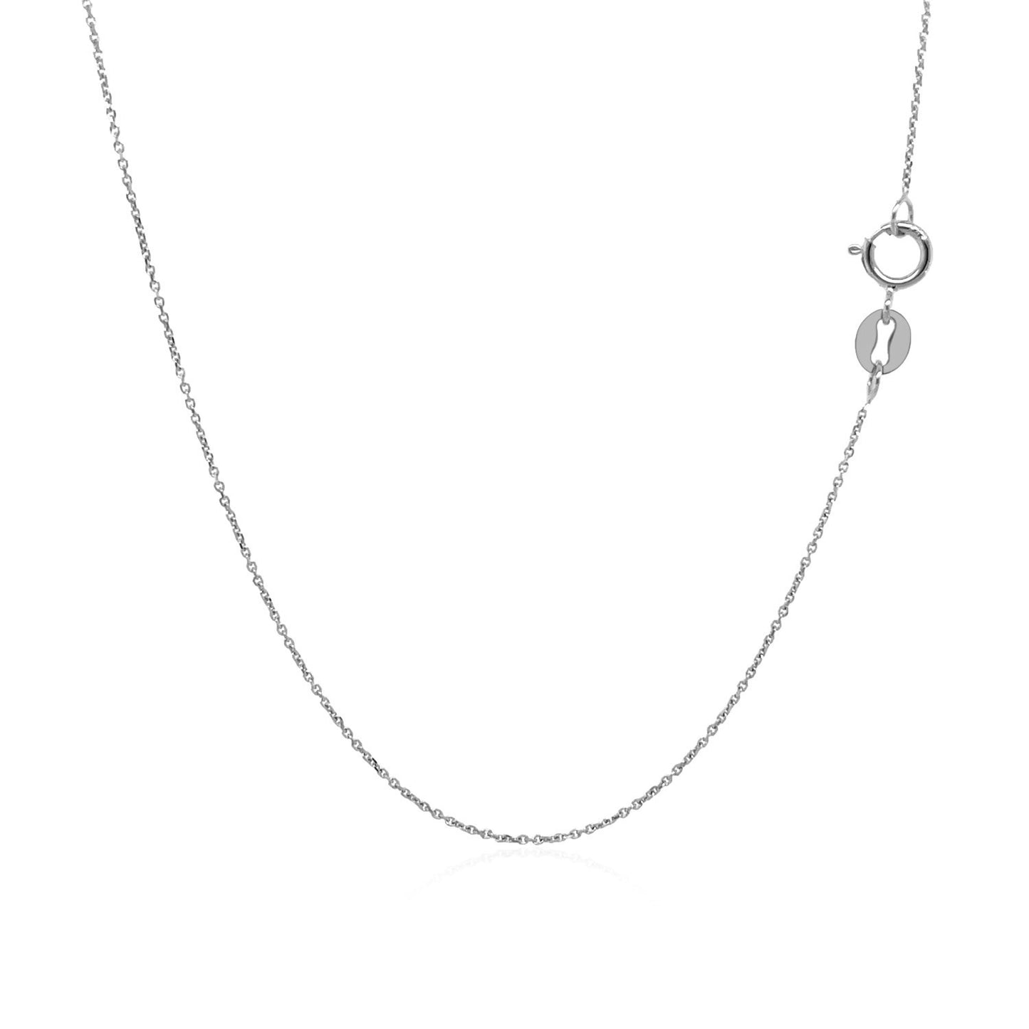 10K White Gold Cable Link Chain Necklace (0.50 mm)