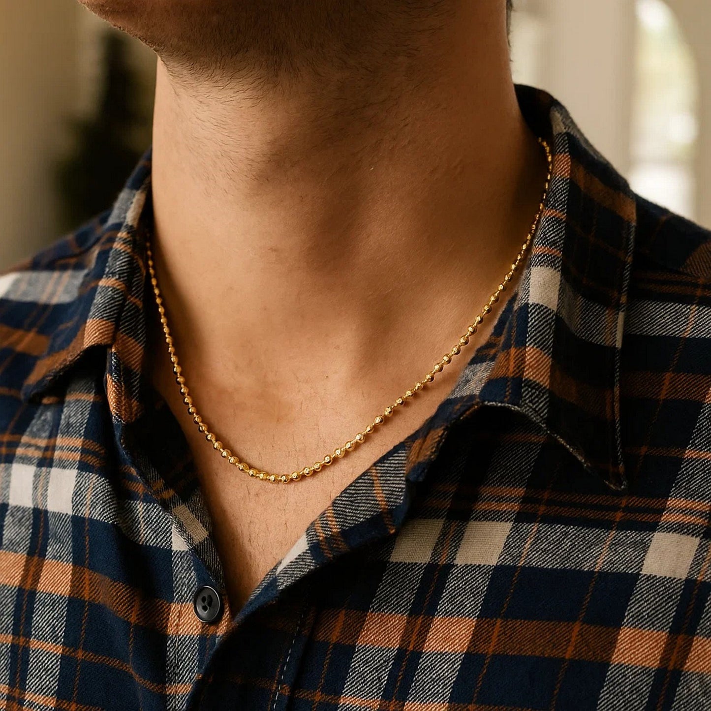 Moon Cut Bead Chain in 14k Yellow Gold (2.50 mm)