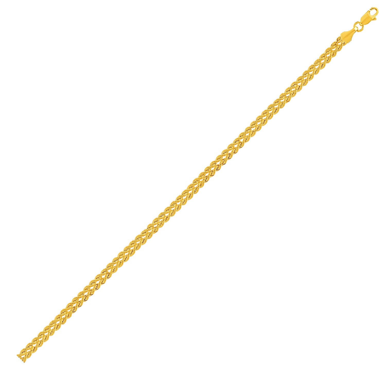 10K Yellow Gold Double Rope Chain Bracelet (2.10mm)